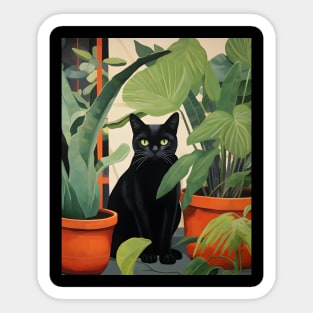 Purrfect Harmony: Cats and Plants Sticker